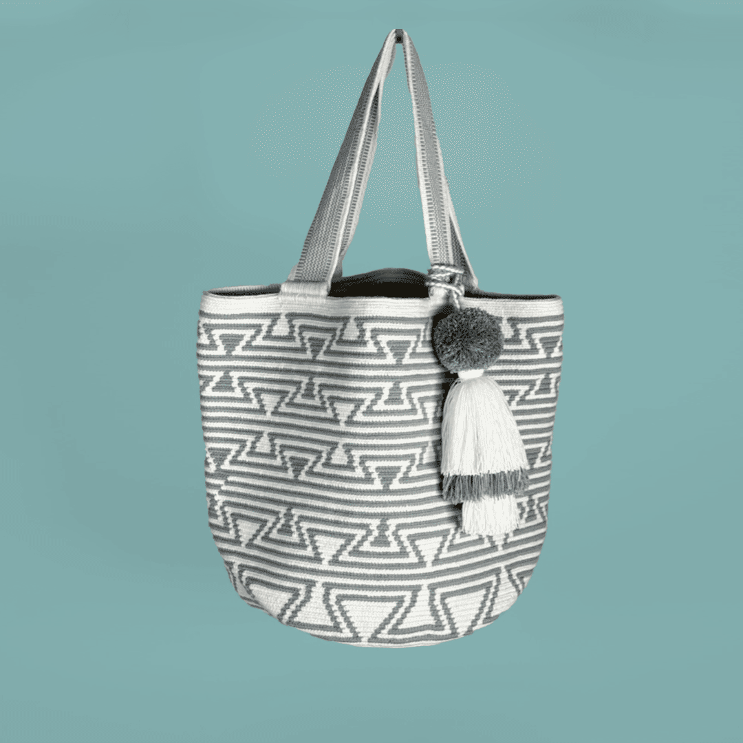 Wayuu Tote bag white grey