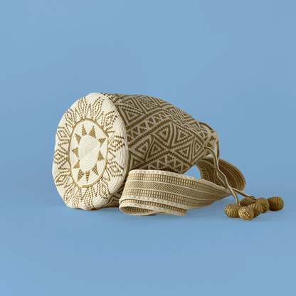 Wayuu Shoulder bag white gold